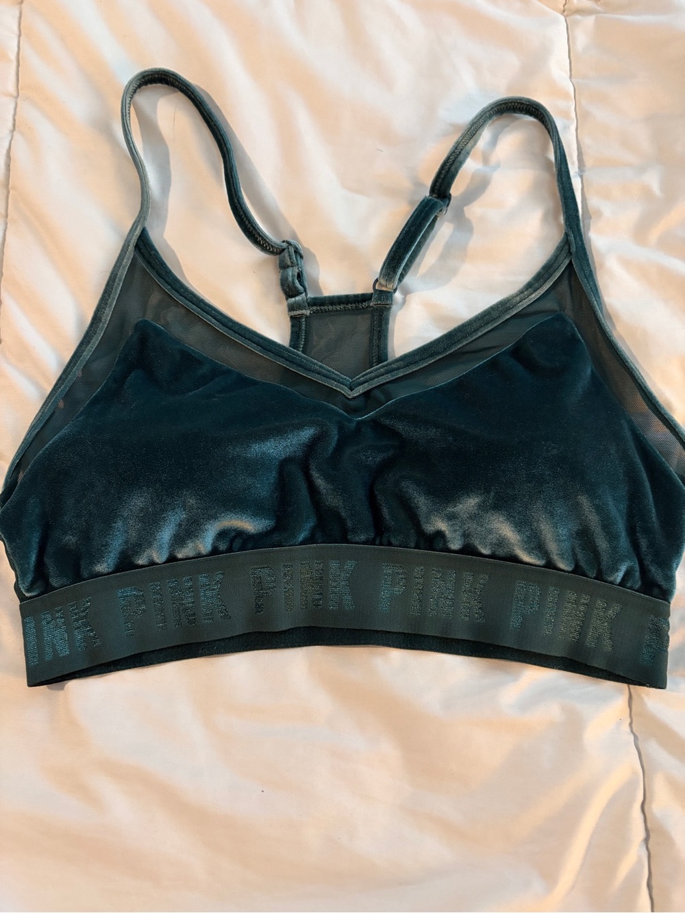 PINK Victoria's Secret Velvet Sports Bra.